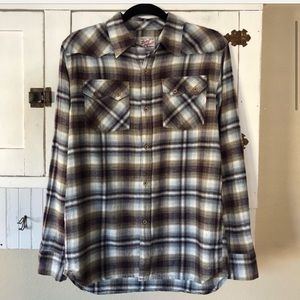 ✨HP✨ Lucky Brand Western Plaid Flannel Shirt XL